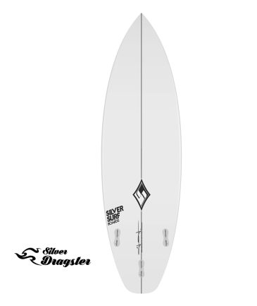 Prancha de Surf Silver Surf Surfboards Modelo Dragster. Prancha com pouco curvatura, para alta performance em ondas mais cheias e lentas. Low Rocker Surfbaord Model High Performance.
