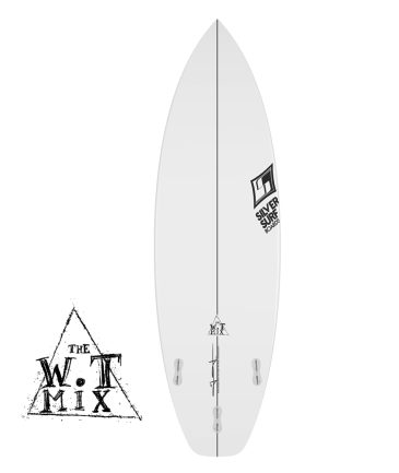 Prancha de Surf Silver Surf Surfboards Modelo WT MIx. Prancha com mais área de outline na Rabeta, Rabeta Mais larga. Surf Alta Performance.