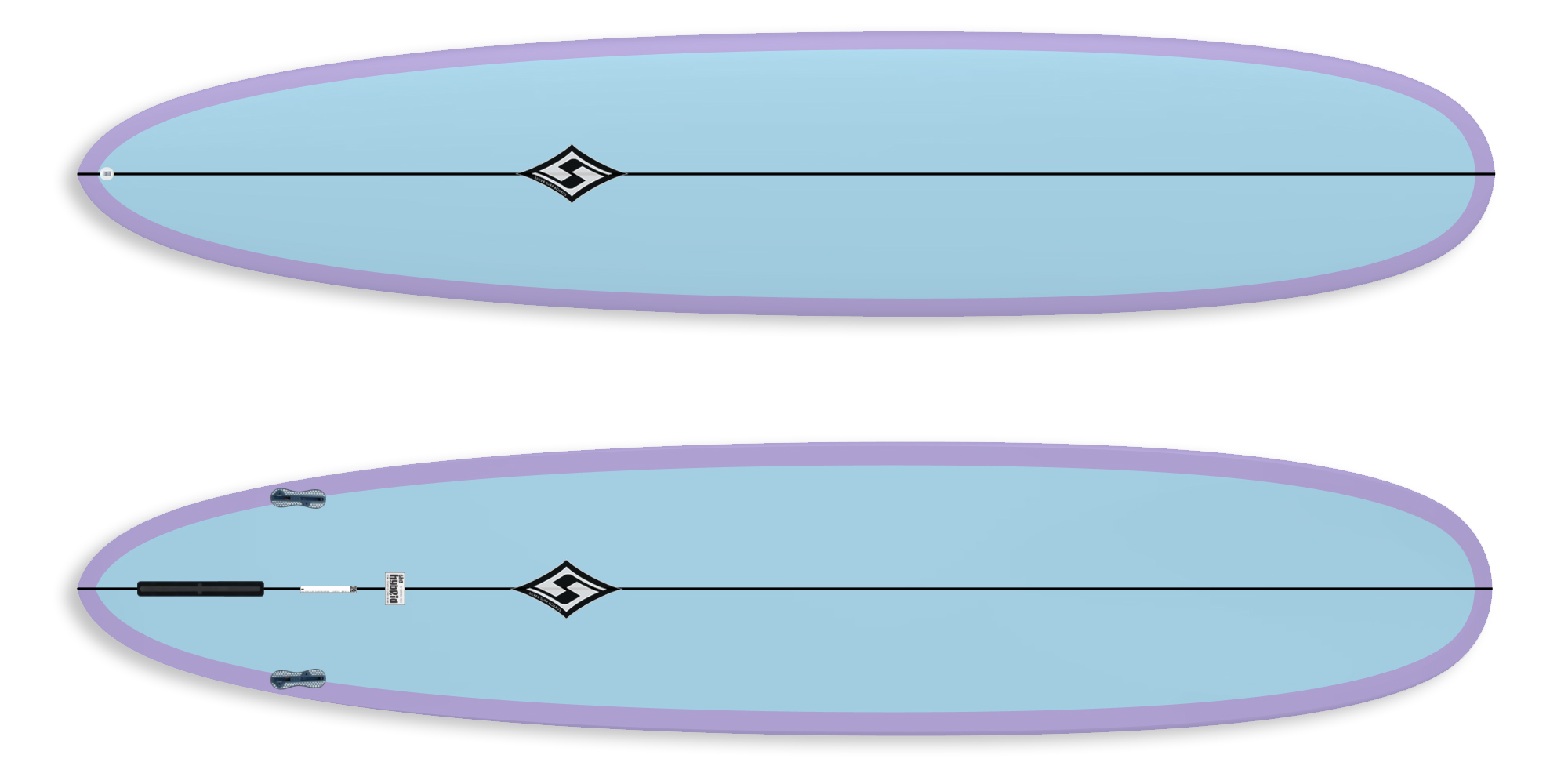 prancha-longboard-semiclassica-hibrida-adrianoteco-collection-colorida-lilas-azul