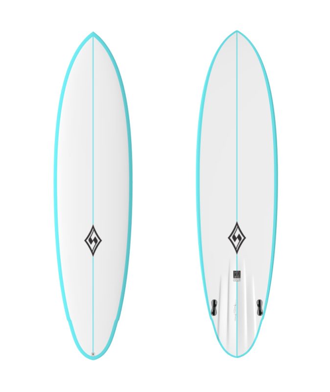 Surf Rippers 7’2 – Mid Ripper Twin – 44.5 L – EPS - Silver Surf Surfboards
